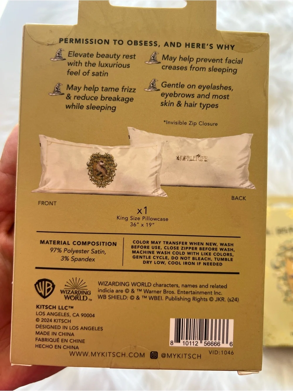 Kitsch Harry Potter Hufflepuff Satin Pillowcase SET (2)